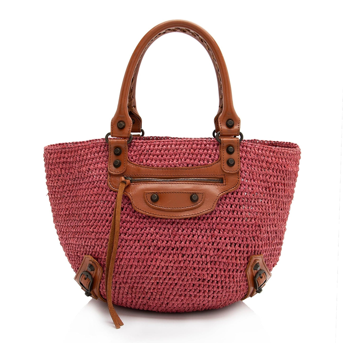 Luxury Balenciaga Trending 2025 Raffia Motocross Classic Panier Small Tote (SHF-23349)
