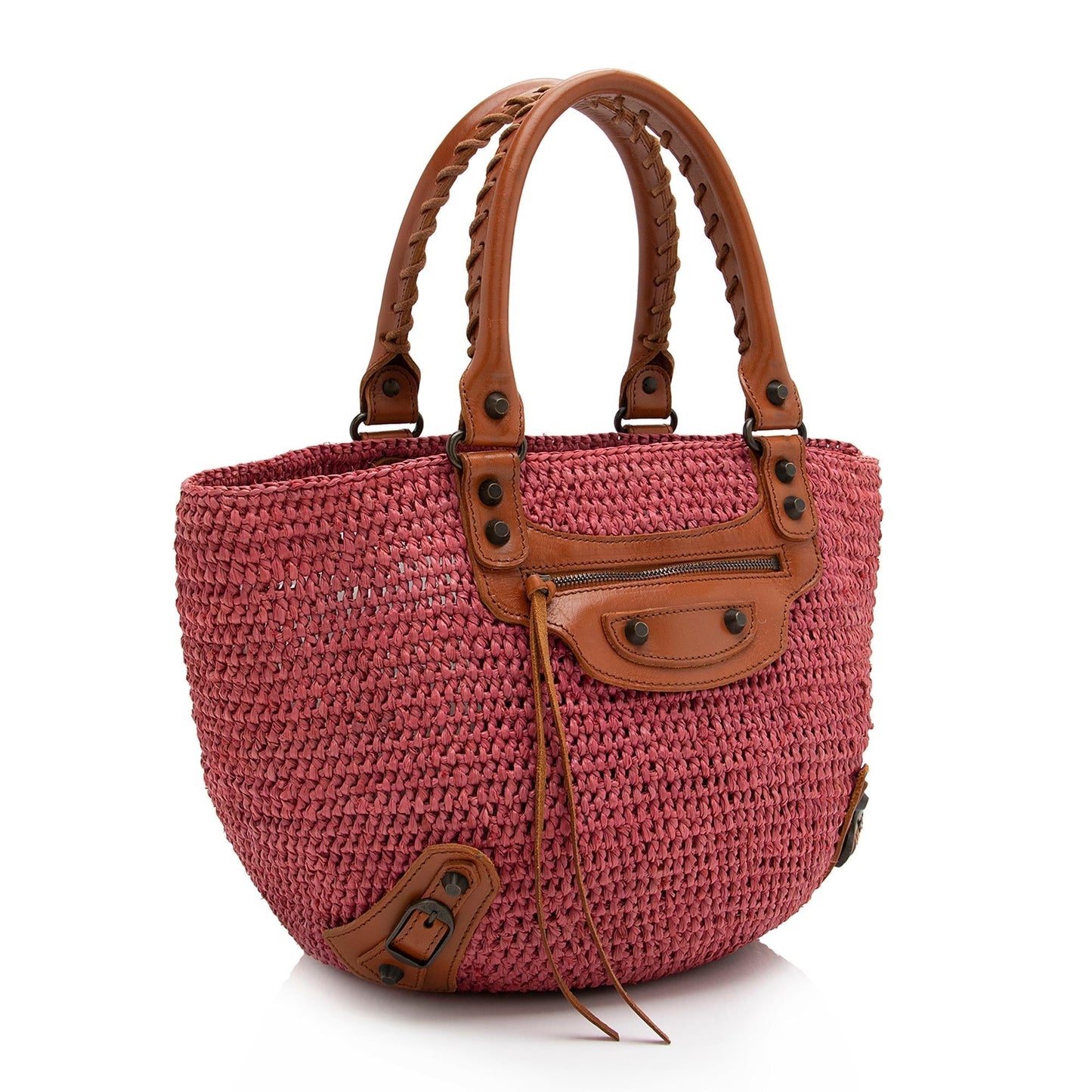 Luxury Balenciaga Trending 2025 Raffia Motocross Classic Panier Small Tote (SHF-23349)