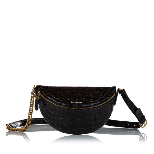Luxury Balenciaga Trending 2025 Souvenir Embossed Patent Leather Belt Bag (SHG-27024)