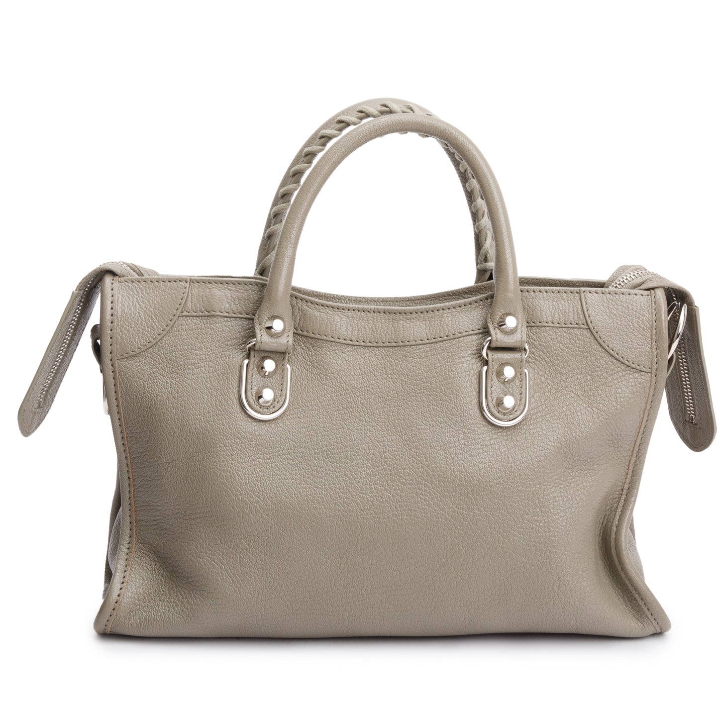 Balenciaga Taupe Chevre Leather Small Metallic Edge City Bag
