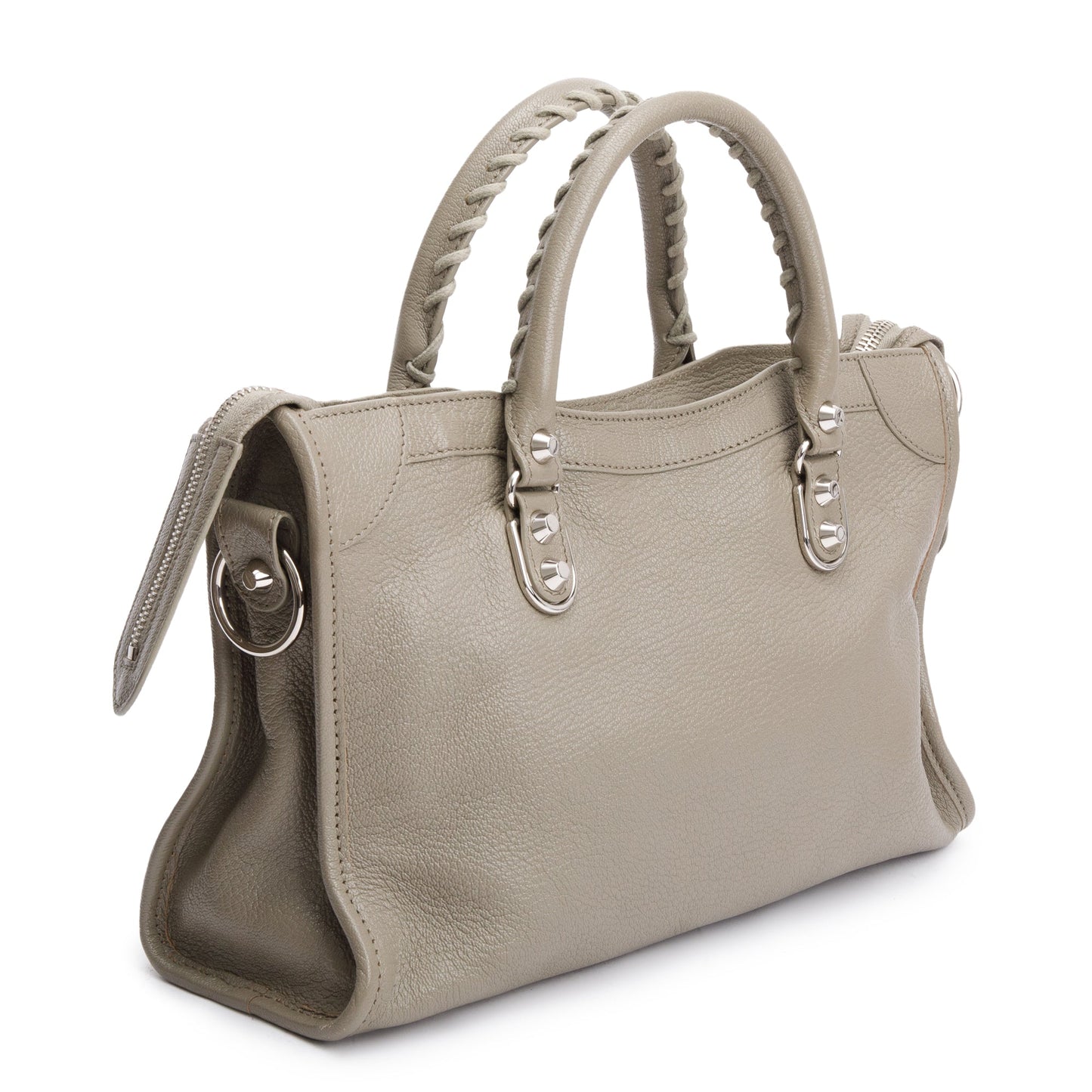 Balenciaga Taupe Chevre Leather Small Metallic Edge City Bag
