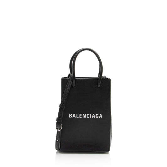 Luxury Balenciaga Trending 2025 Textured Calfskin Phone Holder Crossbody (SHF-vPnMbh)