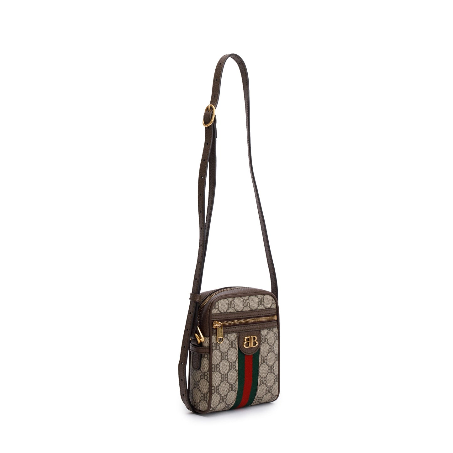 Balenciaga X Gucci The Hacker Project BB Supreme Canvas Web Mini Crossbody Bag