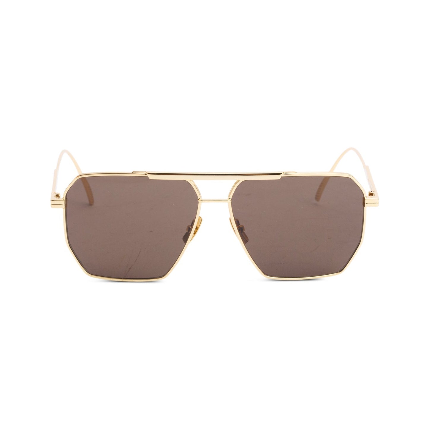 Bottega Veneta BV1012S Gold Tone Metal Aviator Sunglasses
