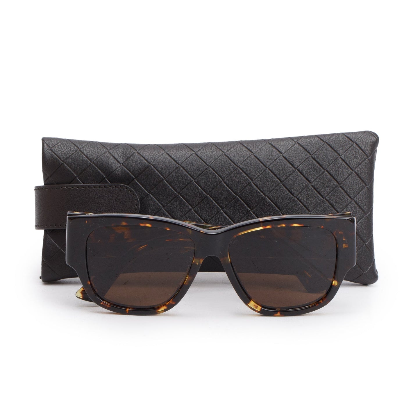 Bottega Veneta BV1026S Brown Camouflage Acetate Square Sunglasses