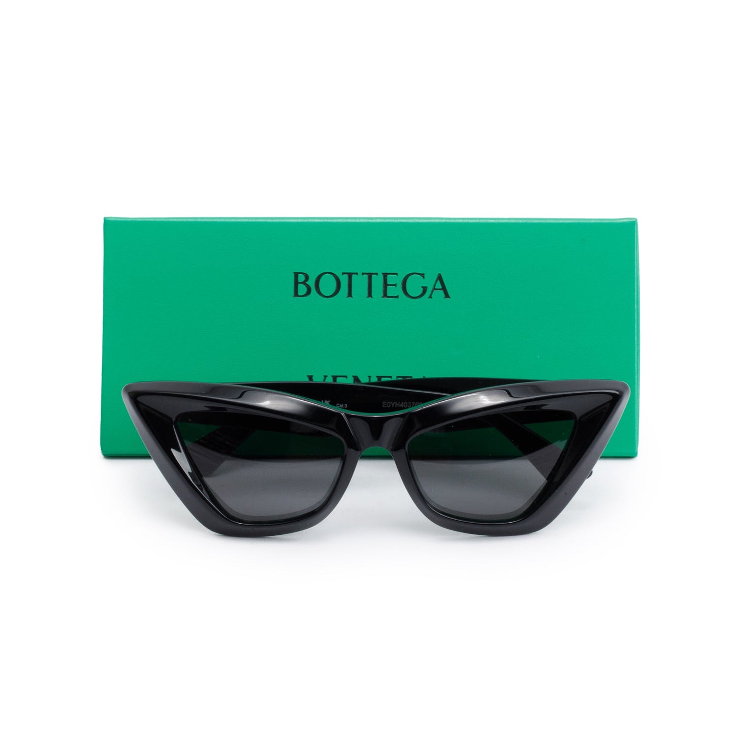 Bottega Veneta BV1101S Black Acetate Pointed Cat Eye Sunglasses