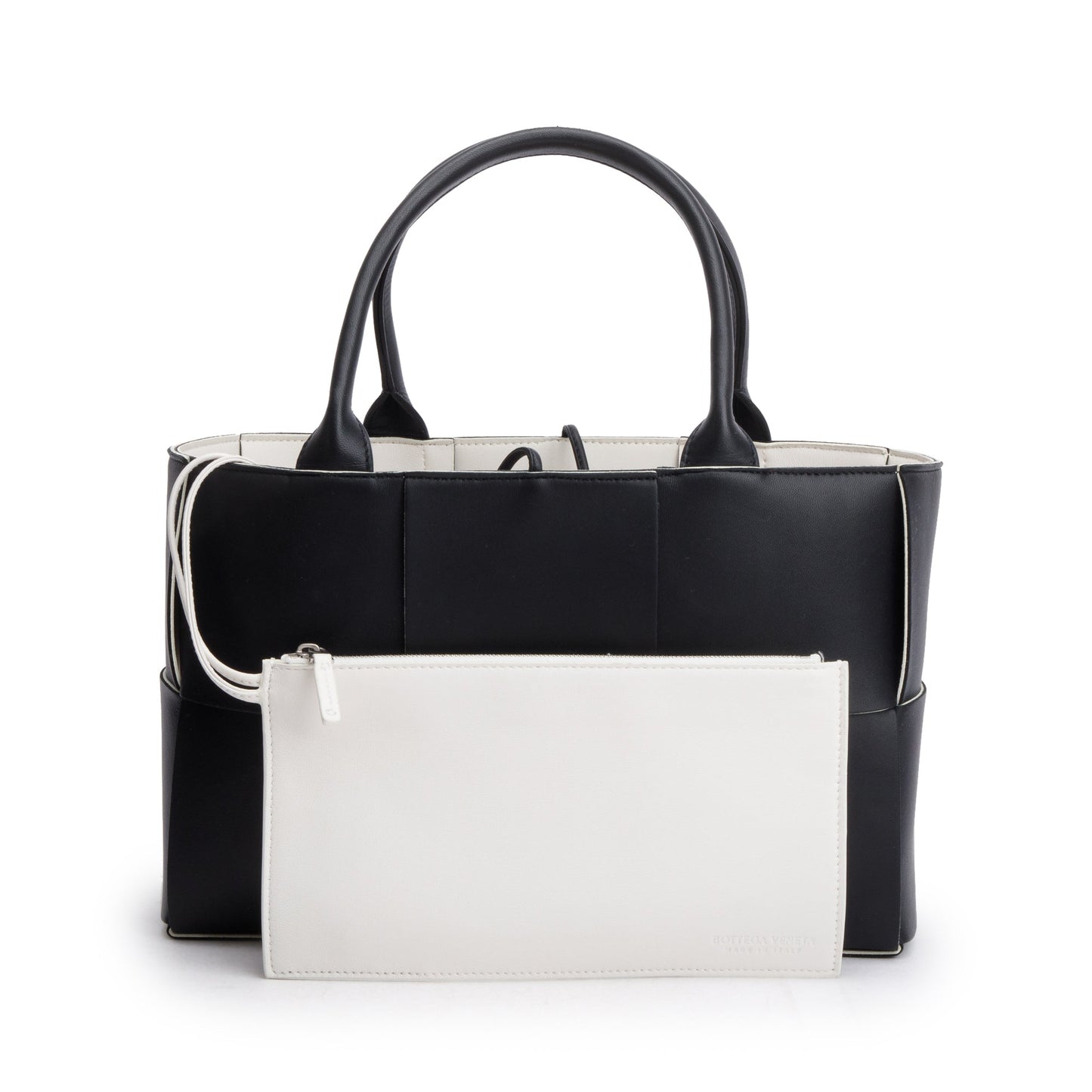 Bottega Veneta Black Maxi Intrecciato Leather Small Arco Tote