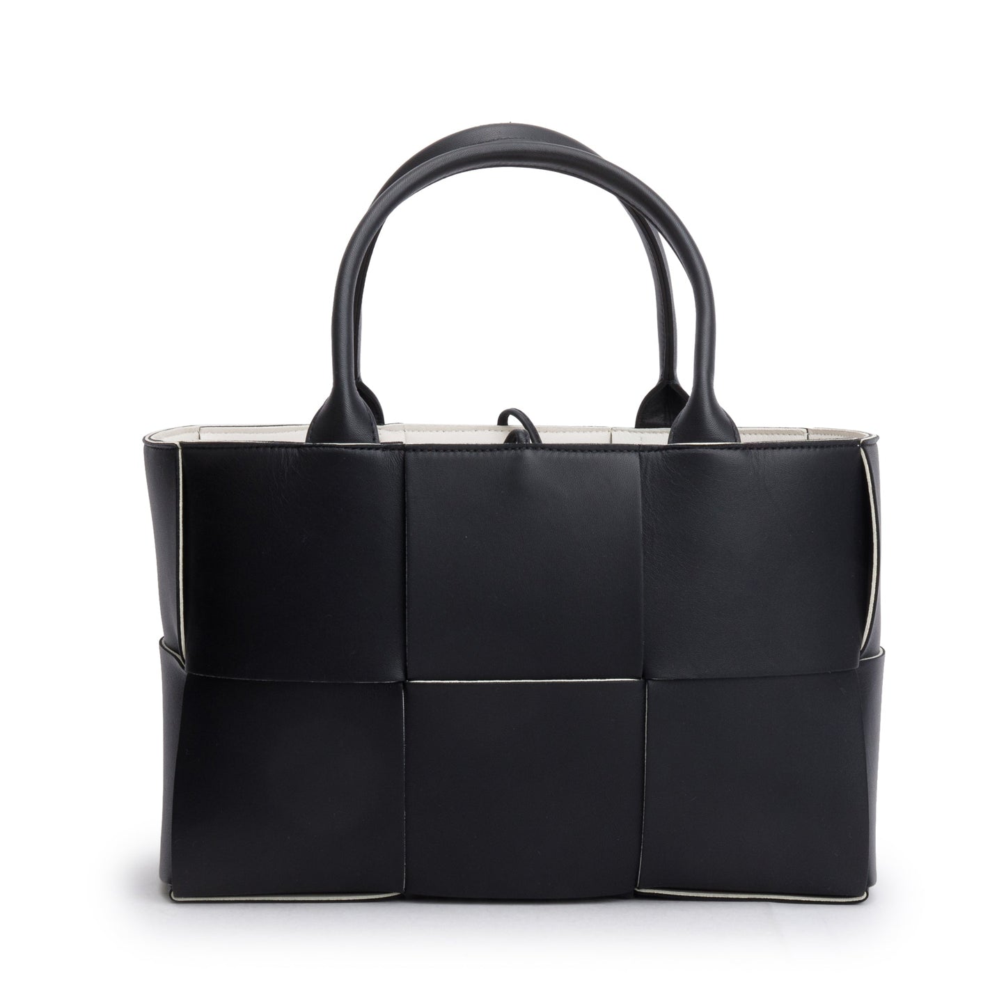 Bottega Veneta Black Maxi Intrecciato Leather Small Arco Tote