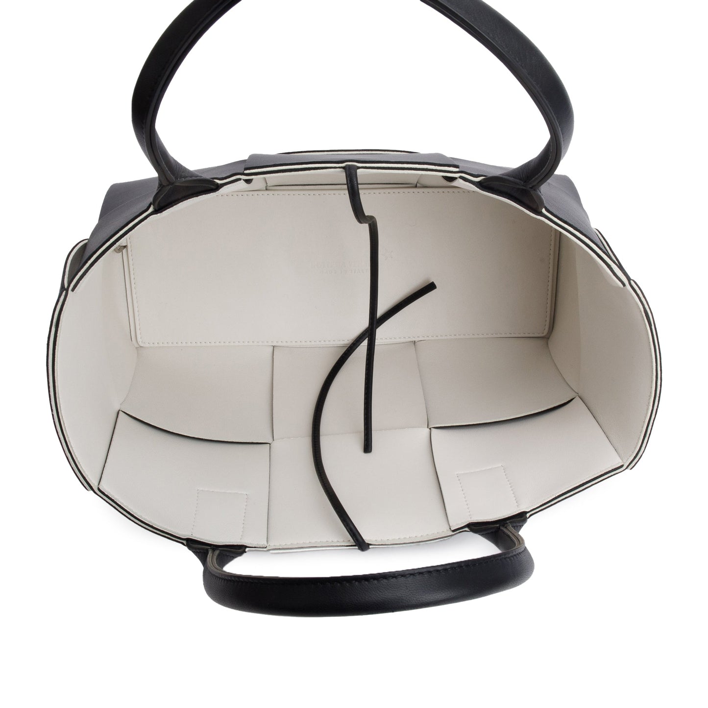 Bottega Veneta Black Maxi Intrecciato Leather Small Arco Tote