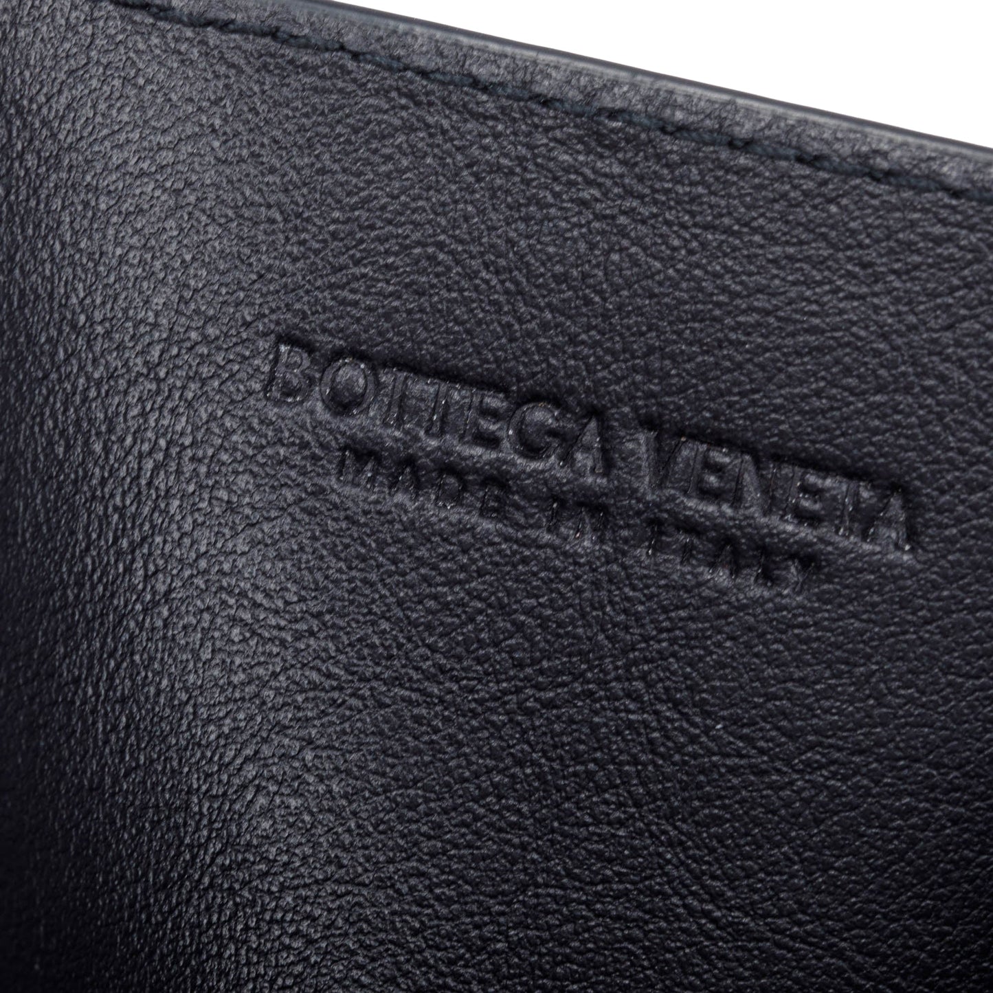 Bottega Veneta Black Nappa Leather Intrecciato Card Holder