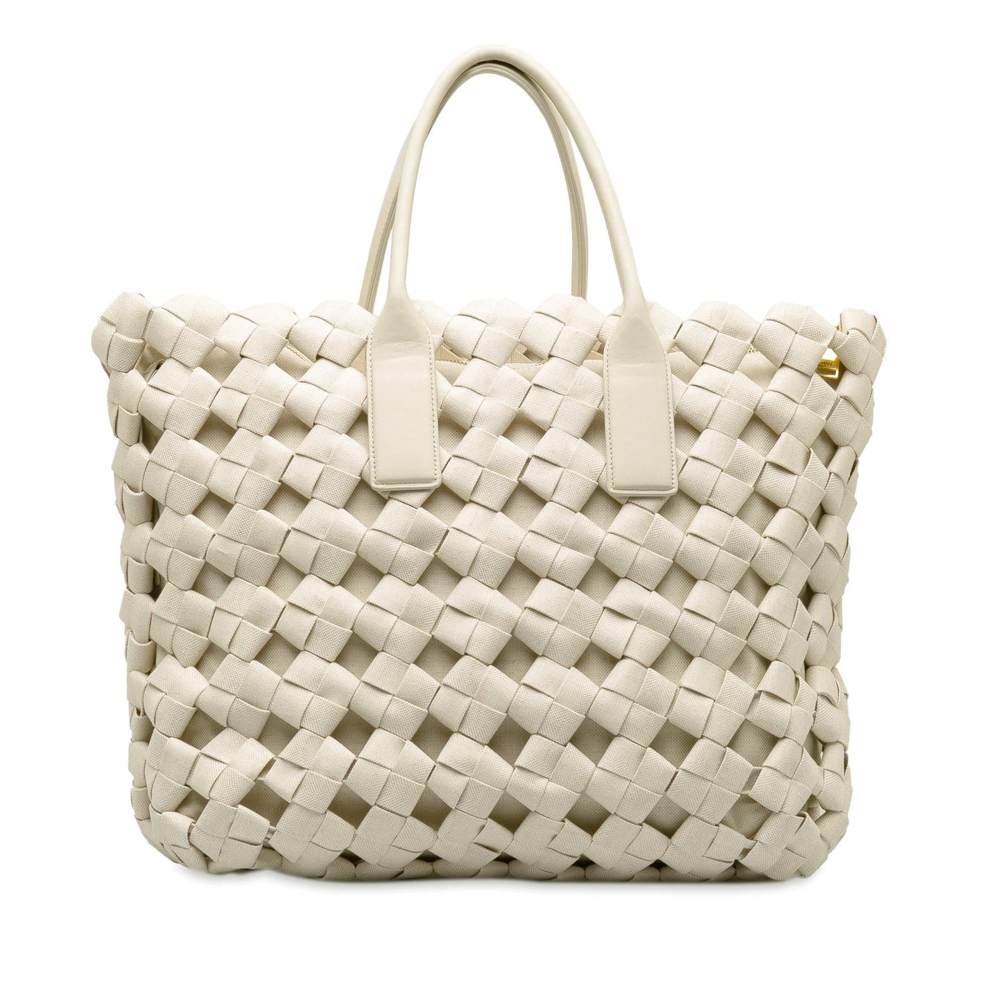 Luxury Bottega Veneta Canvas Window Woven Satchel (SHG-7SHWpr)