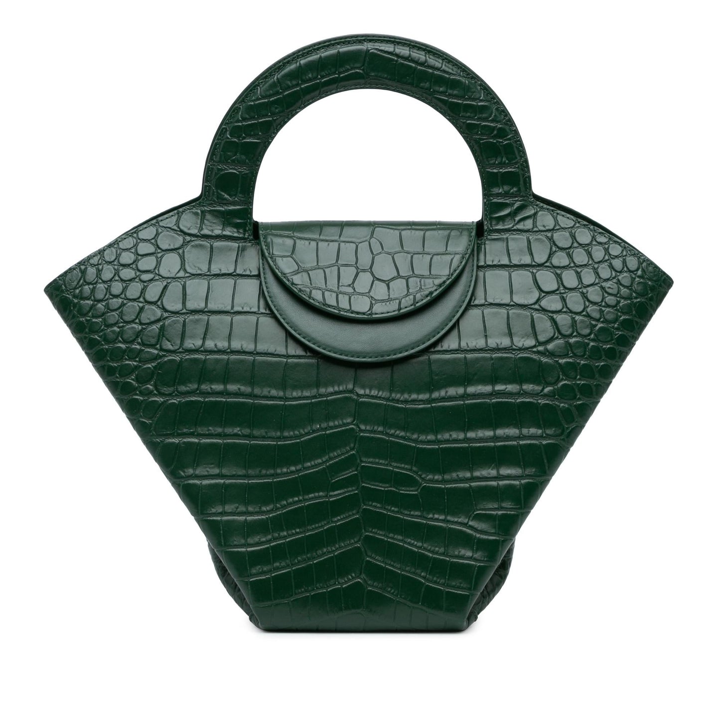 Luxury Bottega Veneta Crocodile Embossed Doll Top Handle Bag (SHG-NFmWTW)