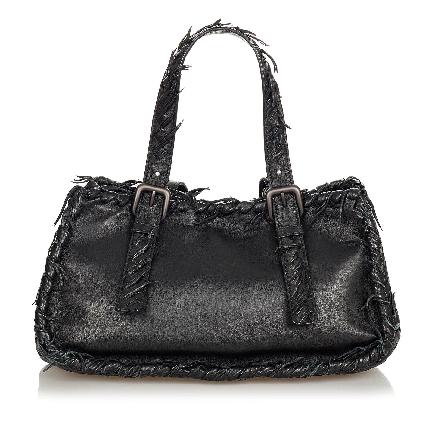 Luxury Bottega Veneta Intrecciato Fringe Leather Handbag (SHG-24403)