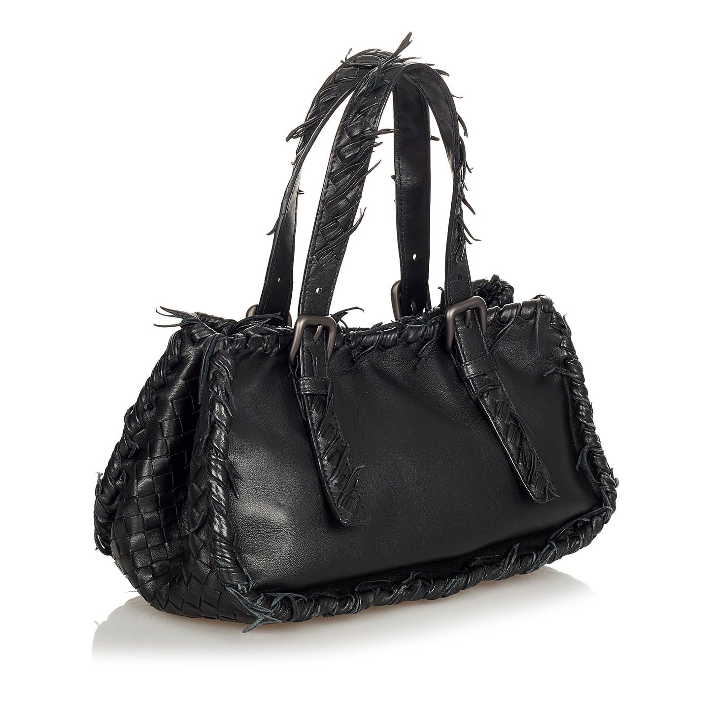 Luxury Bottega Veneta Intrecciato Fringe Leather Handbag (SHG-24403)
