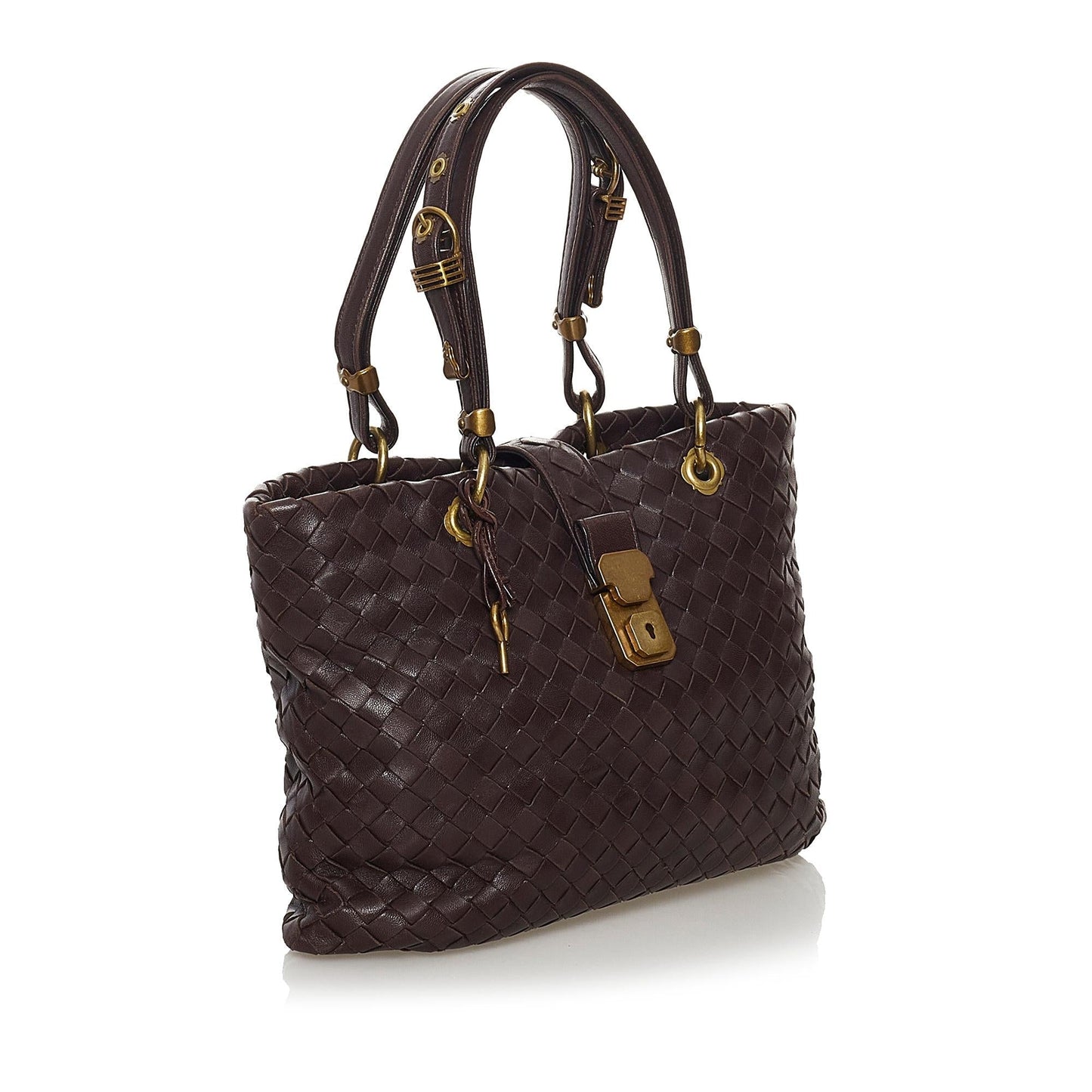 Luxury Bottega Veneta Intrecciato Roma Leather Handbag (SHG-32394)