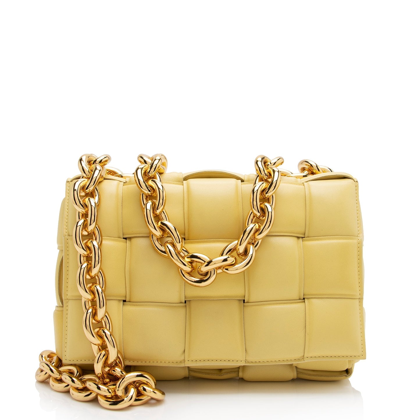 Luxury Bottega Veneta Lambskin Cassette Chain Maxi Shoulder Bag (SHF-23330)