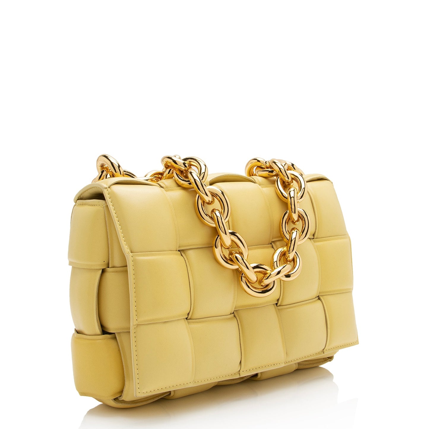 Luxury Bottega Veneta Lambskin Cassette Chain Maxi Shoulder Bag (SHF-23330)