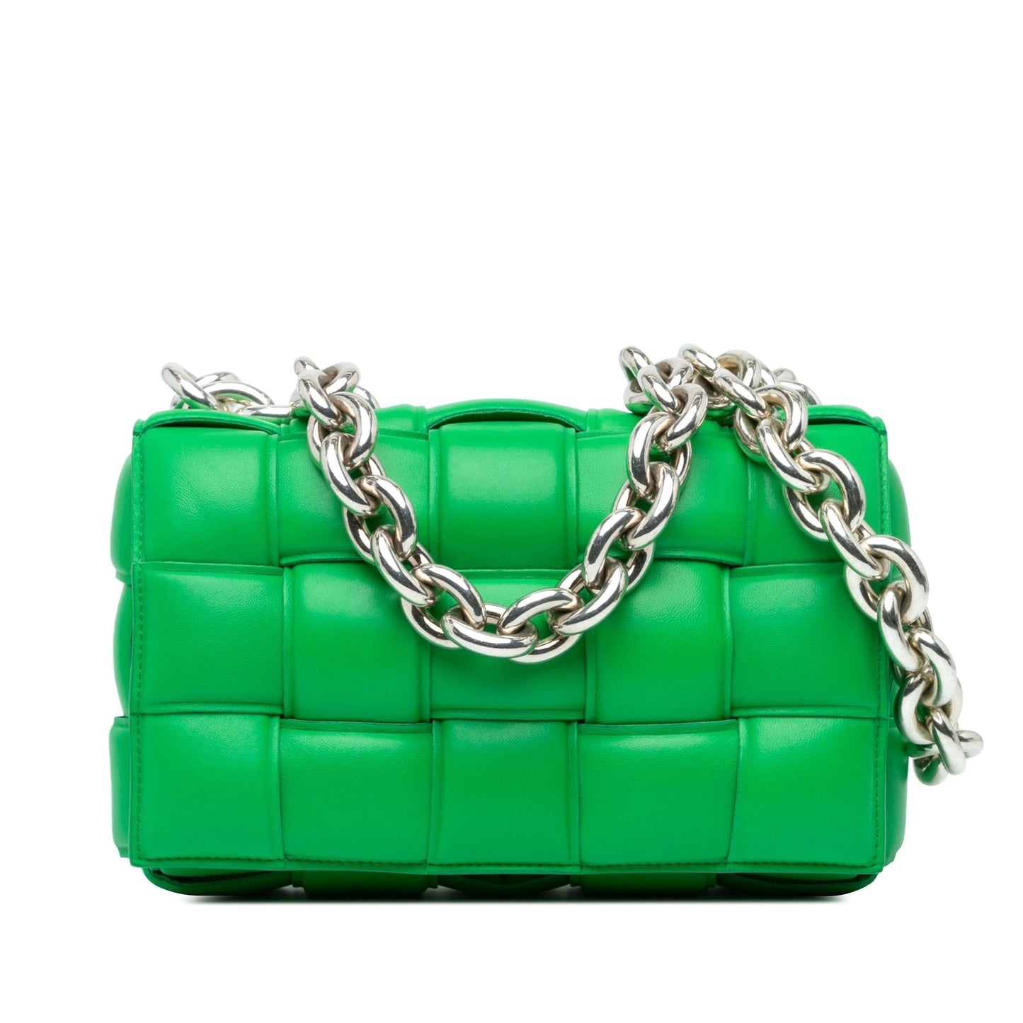 Luxury Bottega Veneta Lambskin Intrecciato Padded Chain Cassette Satchel (SHG-2mflDe)