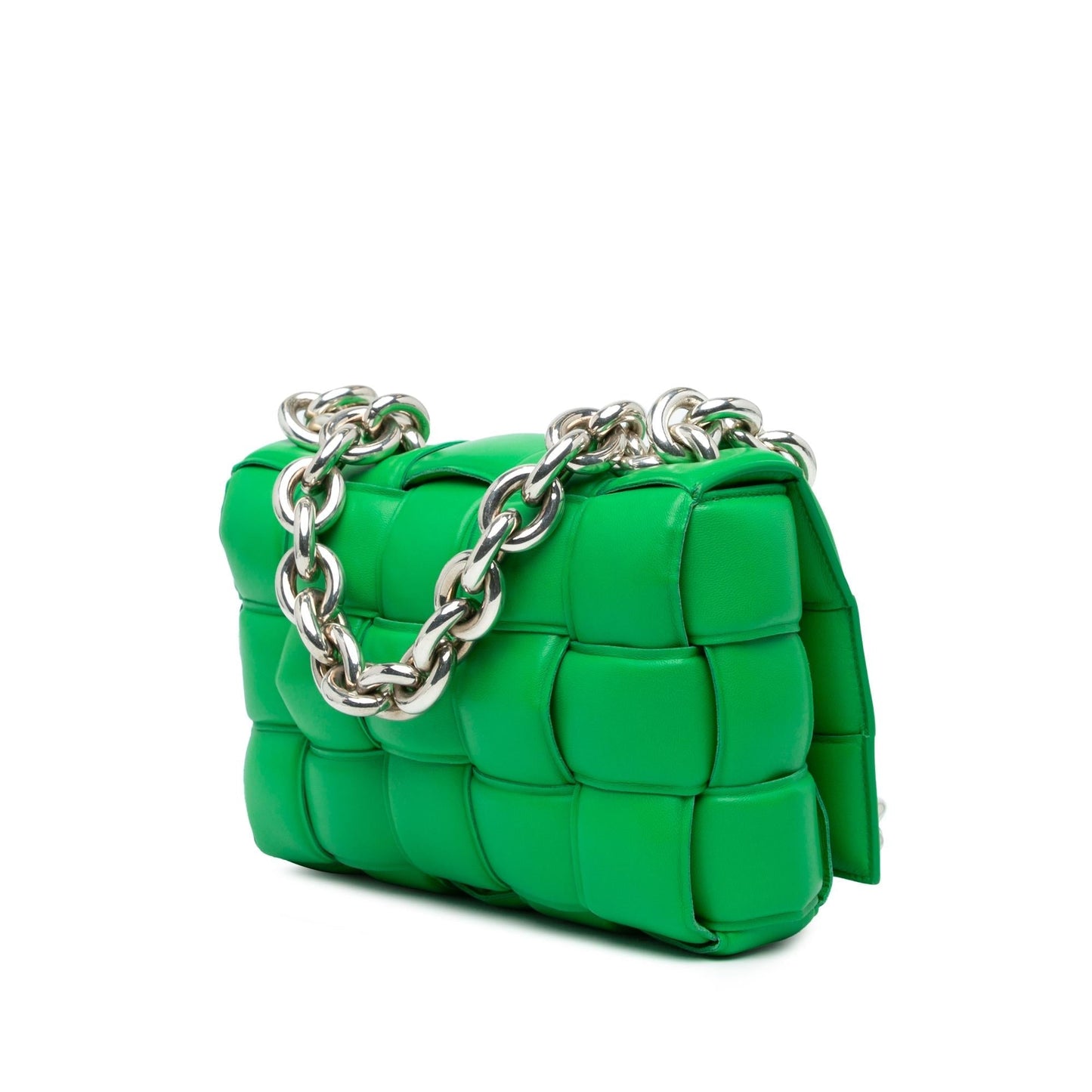 Luxury Bottega Veneta Lambskin Intrecciato Padded Chain Cassette Satchel (SHG-2mflDe)