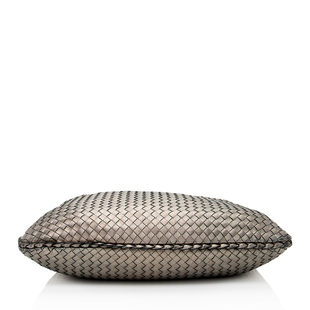 Luxury Bottega Veneta Metallic Intrecciato Nappa Veneta Large Hobo (SHF-20546)