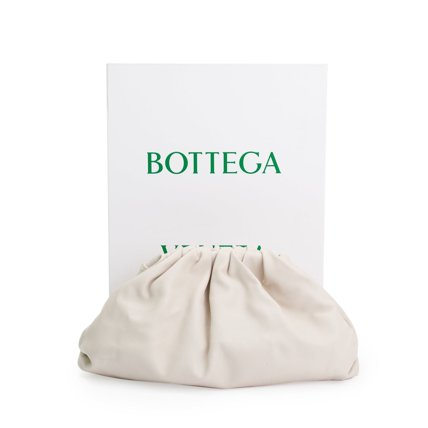 Bottega Veneta White Calfskin Leather The Classic Large Pouch