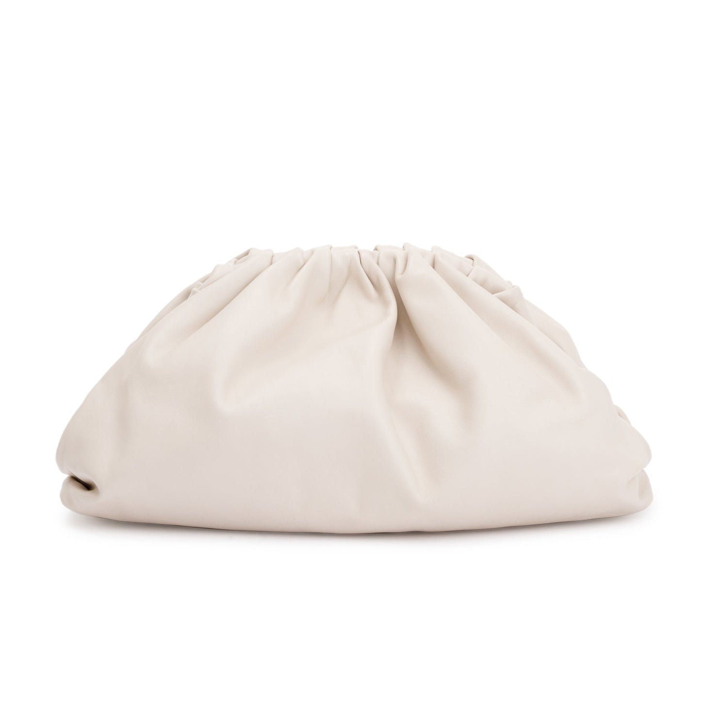 Bottega Veneta White Calfskin Leather The Classic Large Pouch