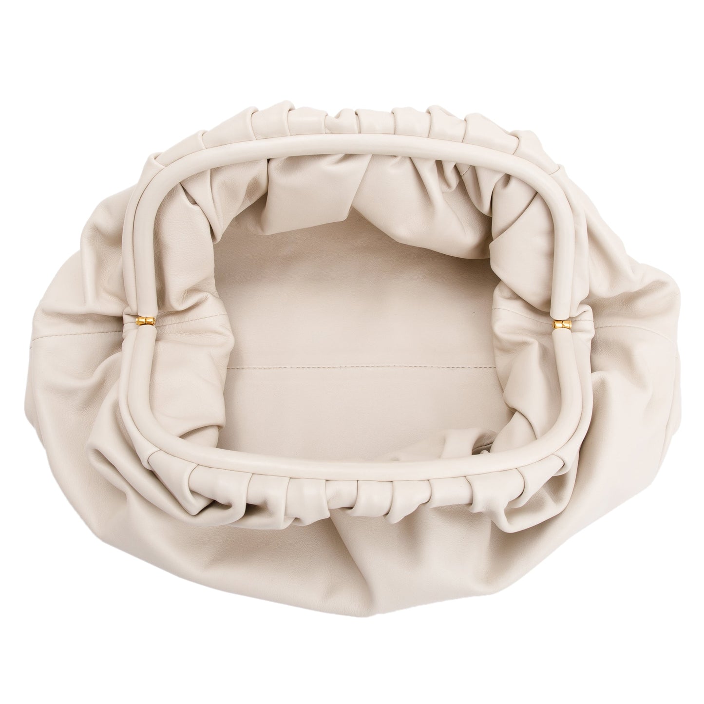 Bottega Veneta White Calfskin Leather The Classic Large Pouch