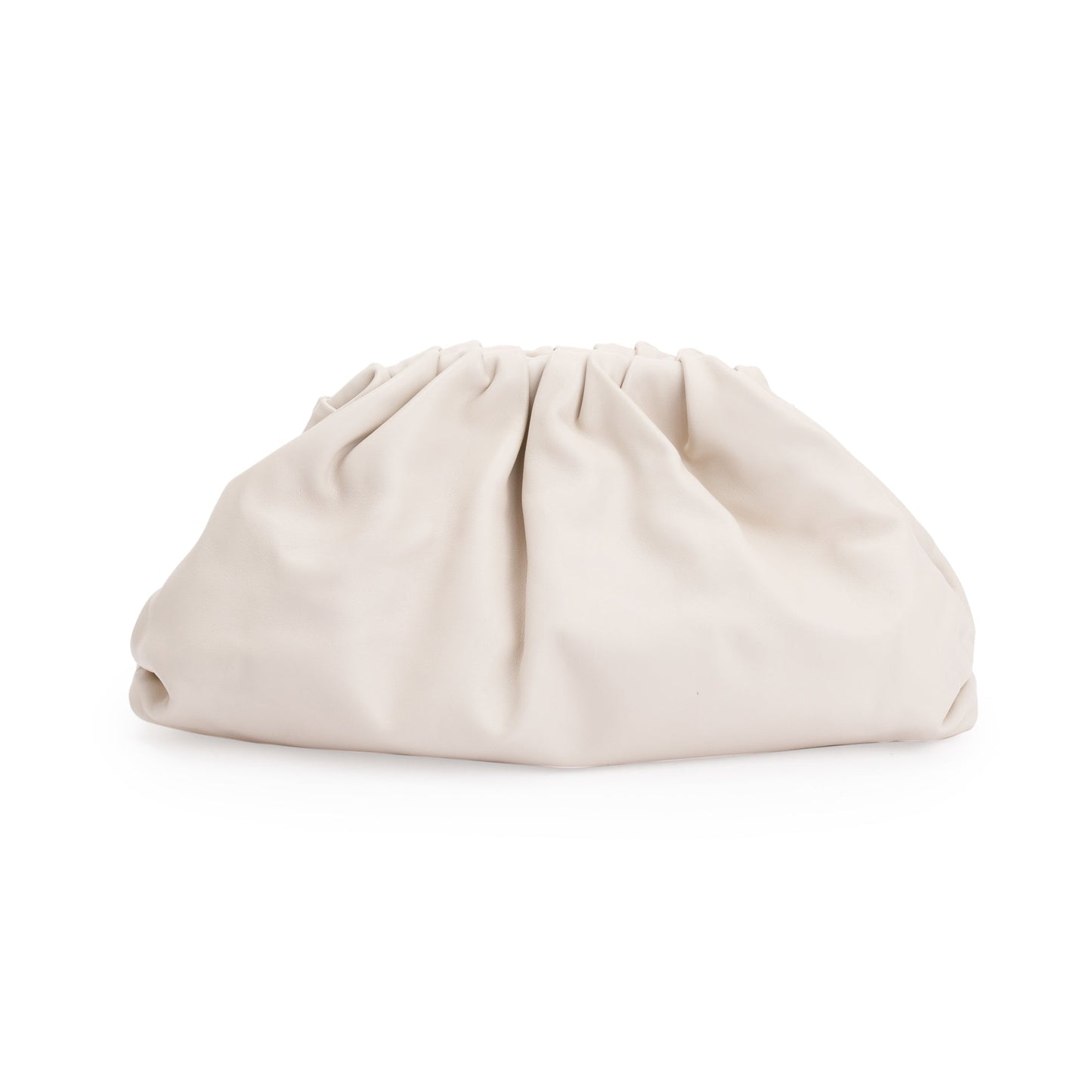 Bottega Veneta White Calfskin Leather The Classic Large Pouch