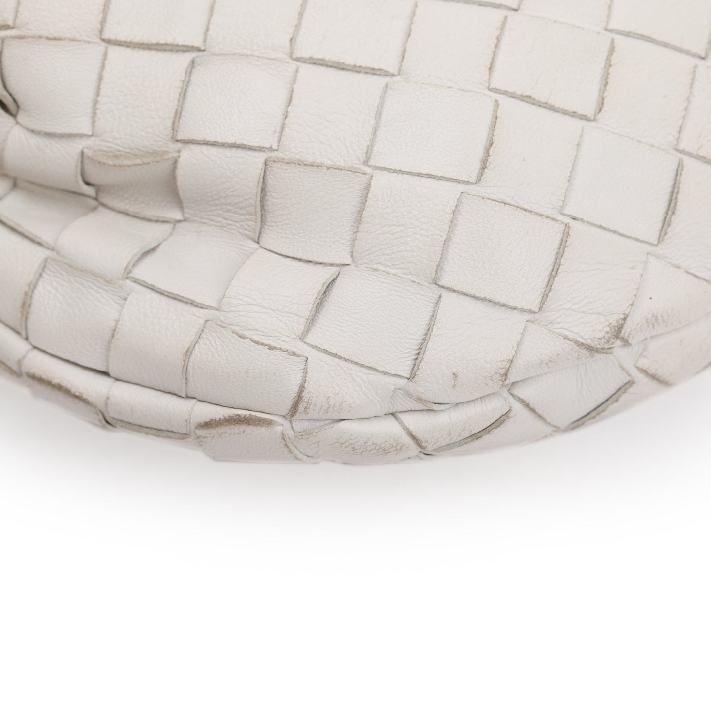 Bottega Veneta White Intrecciato Leather Mini Jodie Bag