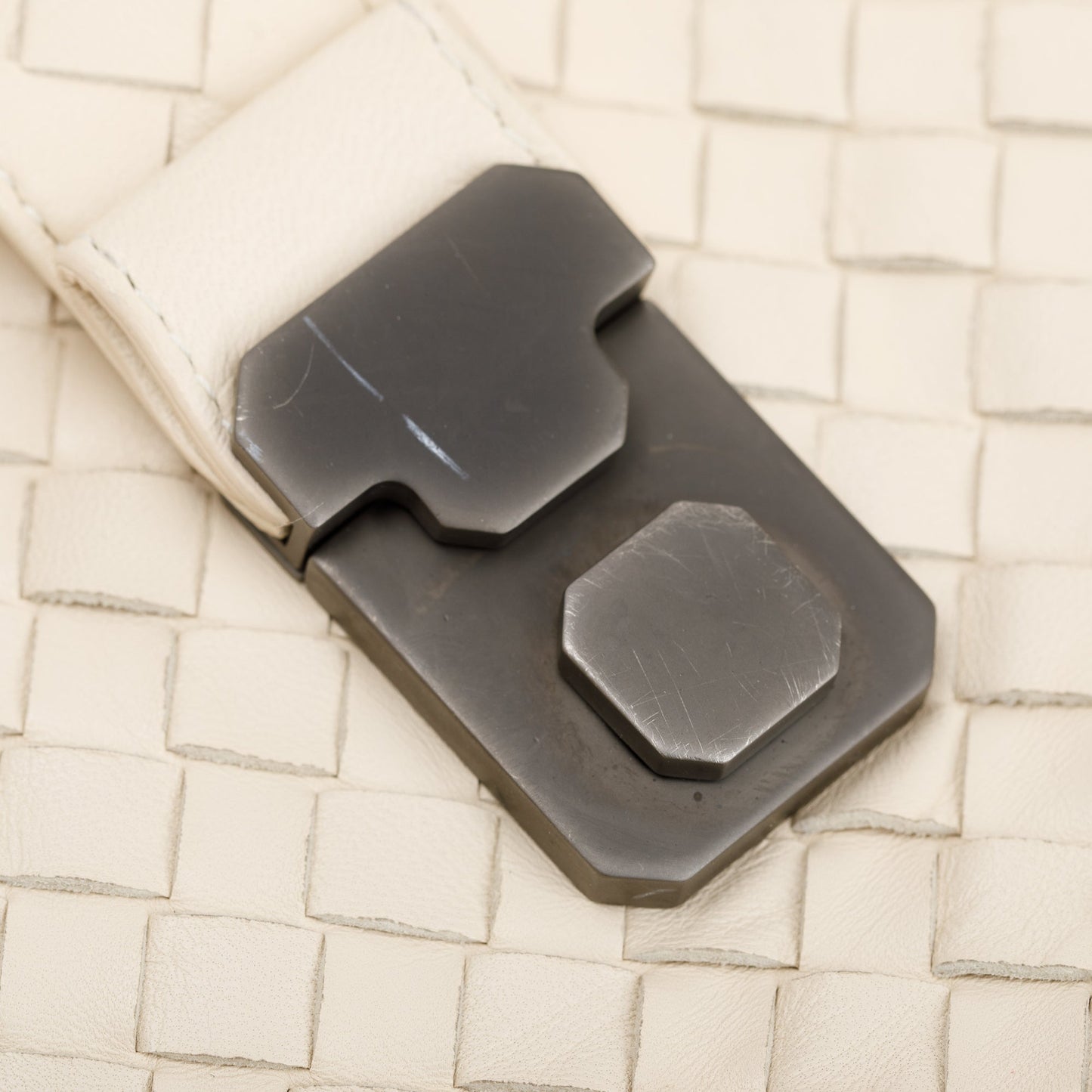Bottega Veneta White Intrecciato Nappa Leather Large Capi Tote