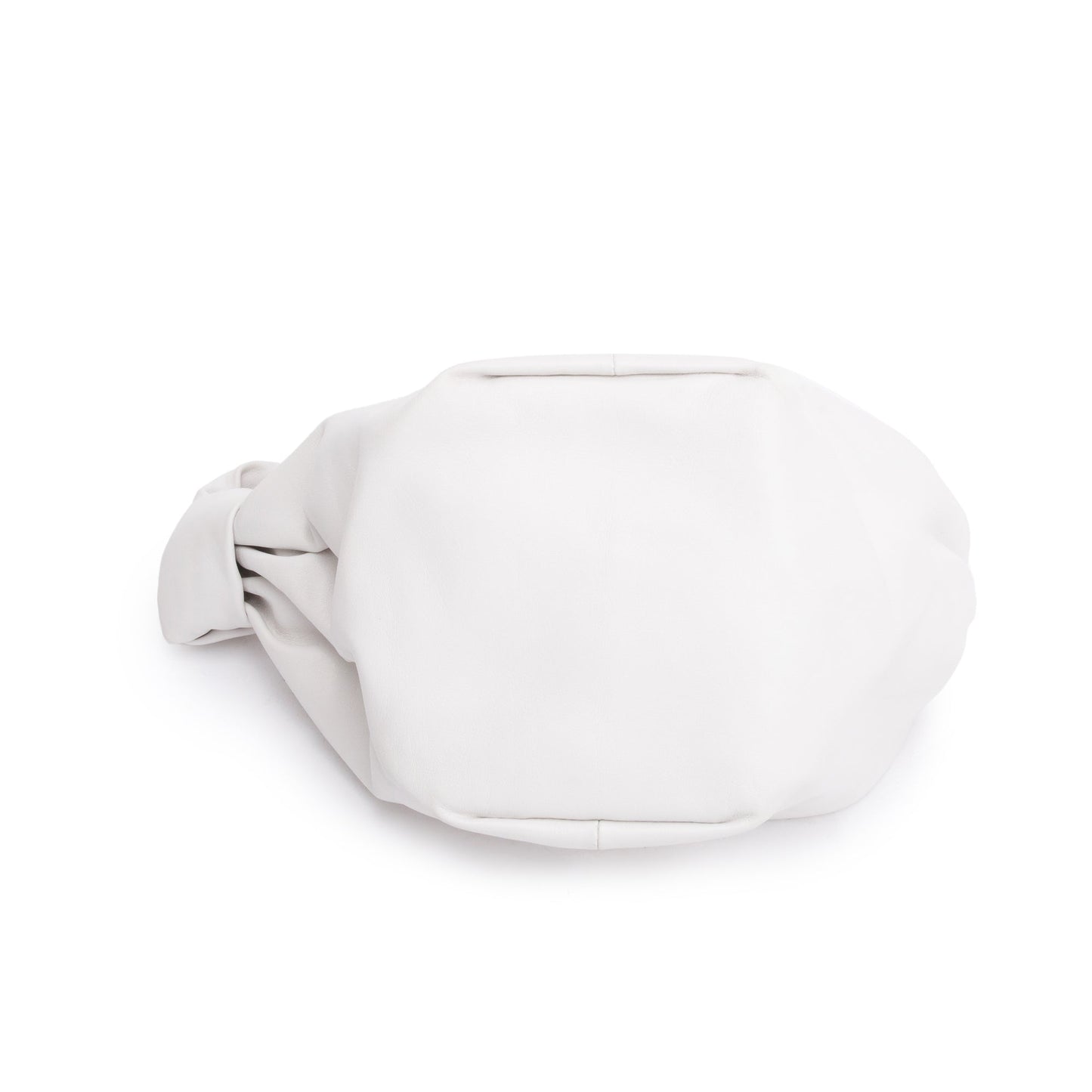 Bottega Veneta White Nappa Leather Mini Double Knot Handle Bag
