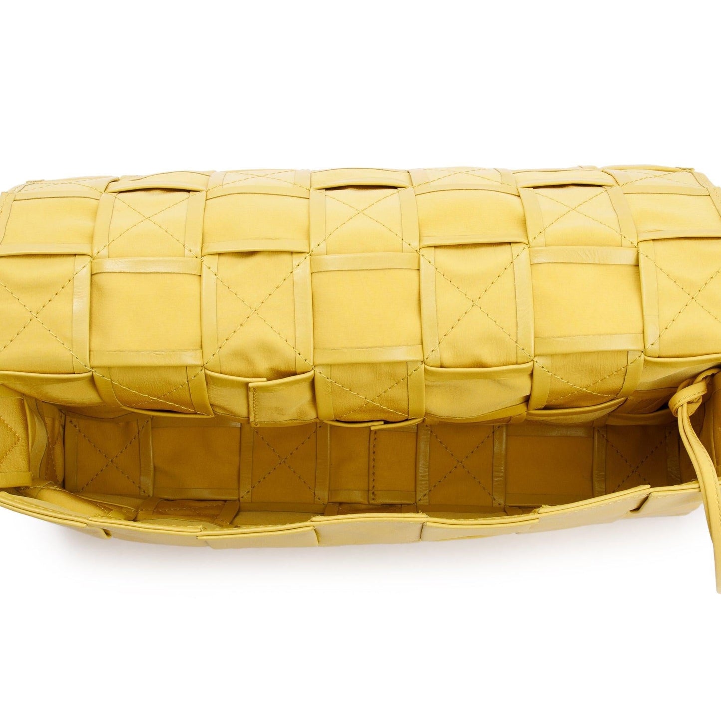 Bottega Veneta Yellow Paper Intrecciato Cassette Bag