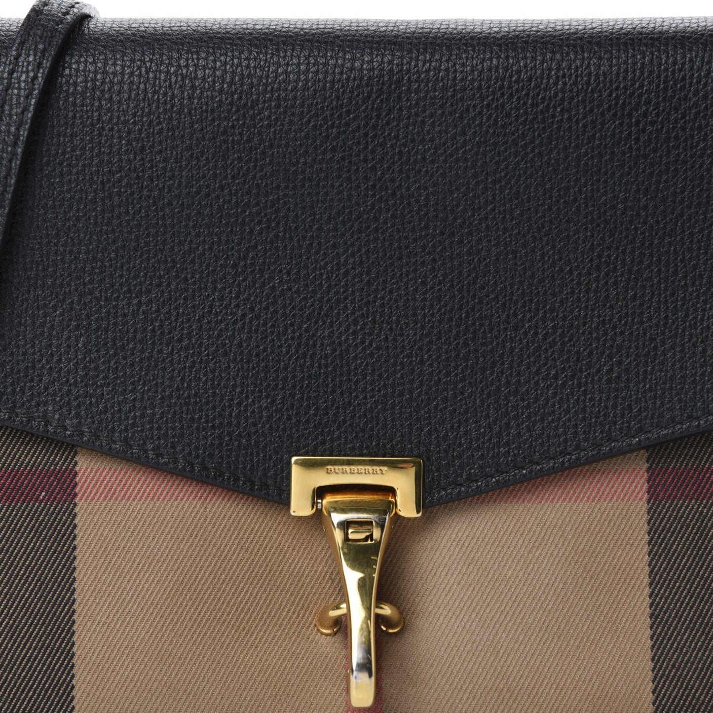 Burberry Black Macken Small Ho  Check & Leather Crossbody Bag