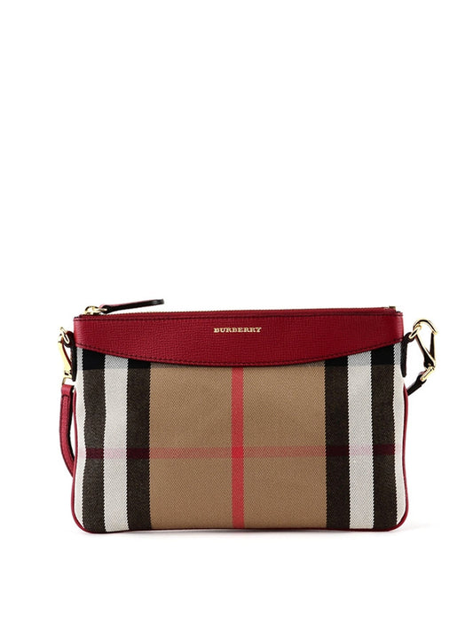 BURBERRY HO  CHECK DERBY CROSSBODY CLUTCH BAG