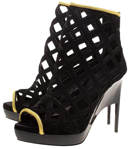 Burberry Prorsum Edenside Cage Wedge Ankle Boots