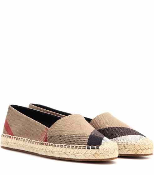 BURBERRY Hodgeson Ho  Check Canvas Espadrilles Flats