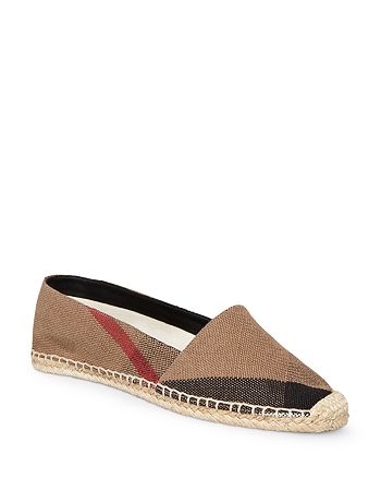 BURBERRY Hodgeson Ho  Check Canvas Espadrilles Flats