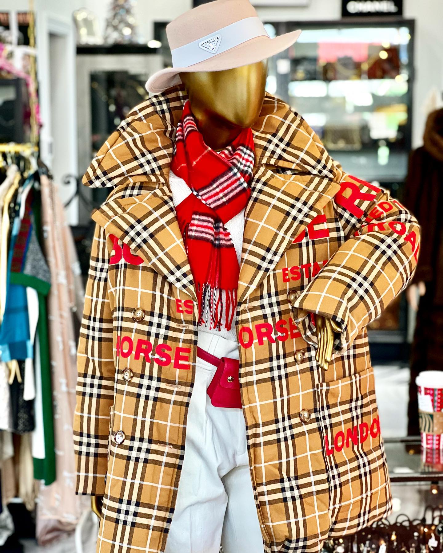 Burberry Horseferry Print   Check Down Coat