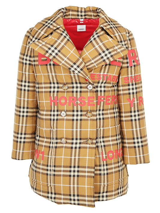 Burberry Horseferry Print   Check Down Coat