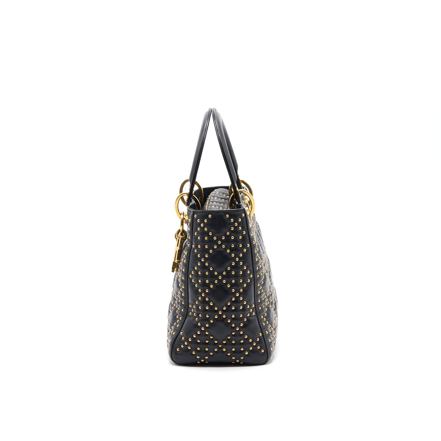 Dior Supple Lady Dior Studded Tote Bag Black GHW