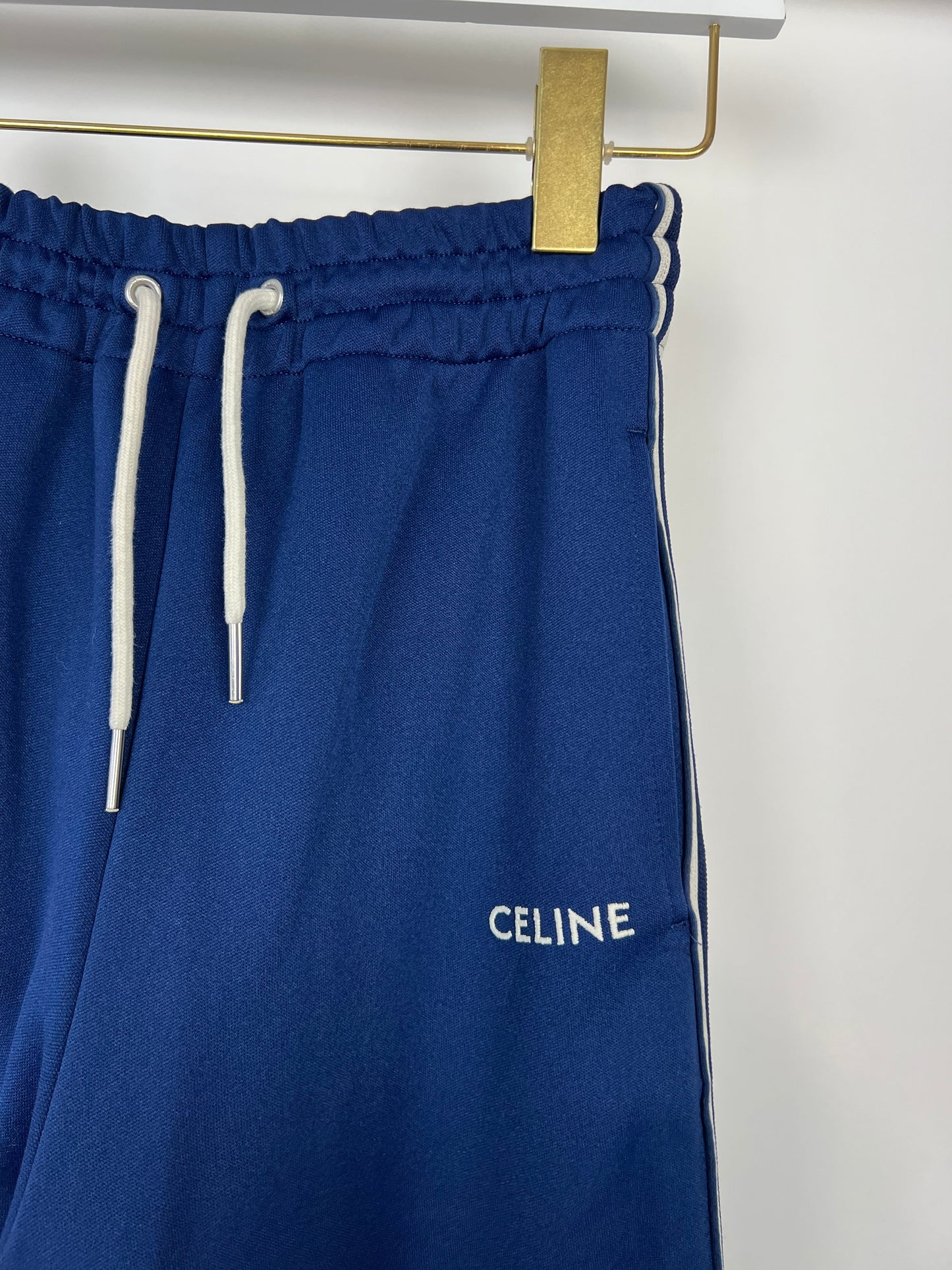Celine Blue Two-Piece Tracksuit Set with Logo and Stripe Trim Size XS/S (UK 8/10) RRP 2100£