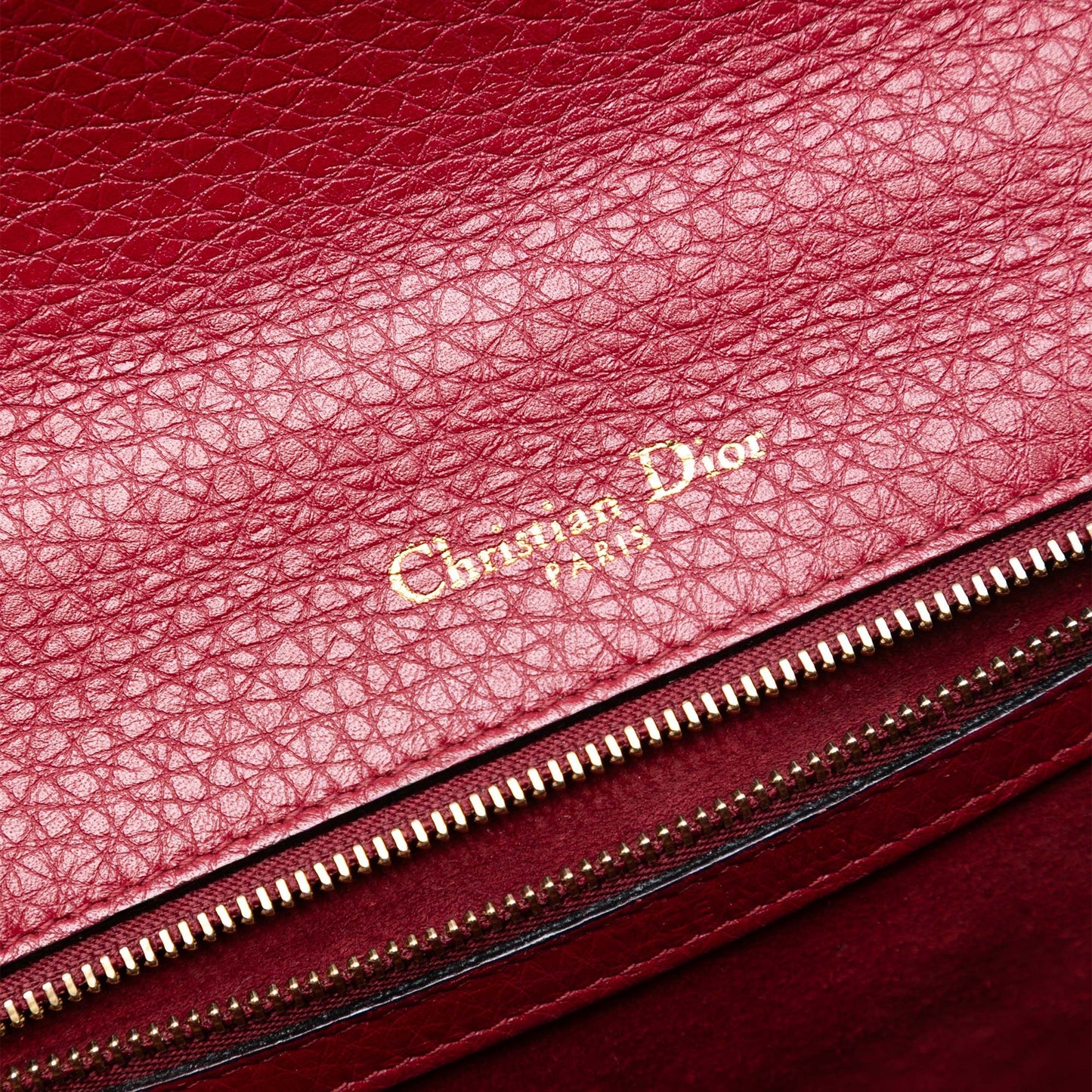Red Dior Small Grained Calfskin Diorama Flap Crossbody Bag
