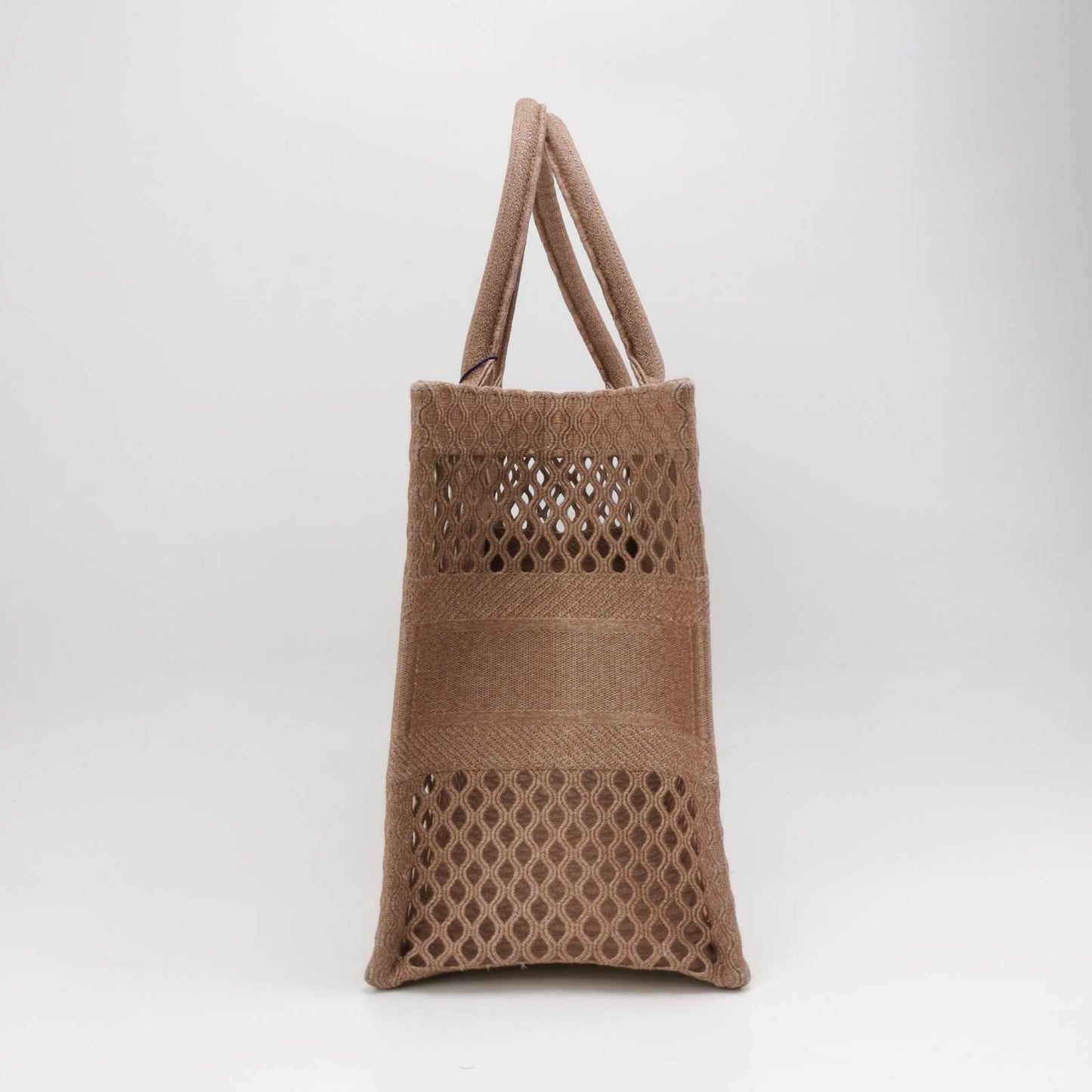 Christian Dior Book Tote Medium Beige Cutout Canvas Handbag