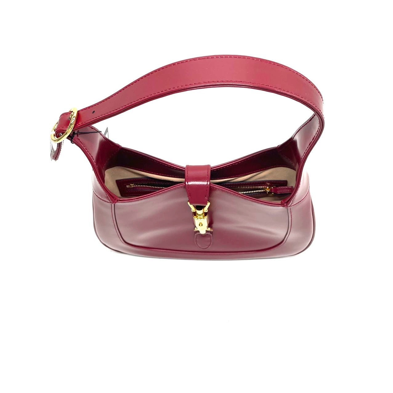 Gucci Jackie 1961 Red Burgundy Leather Bag Small Shoulder Bag