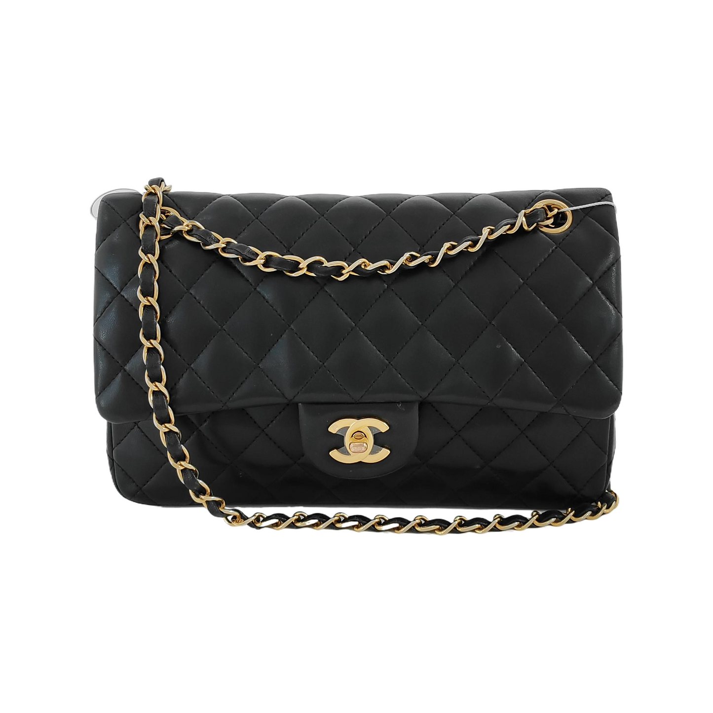 Chanel Classic Flap   Medium Black Lambskin Leather with 24k Gold HW, 1991-1994