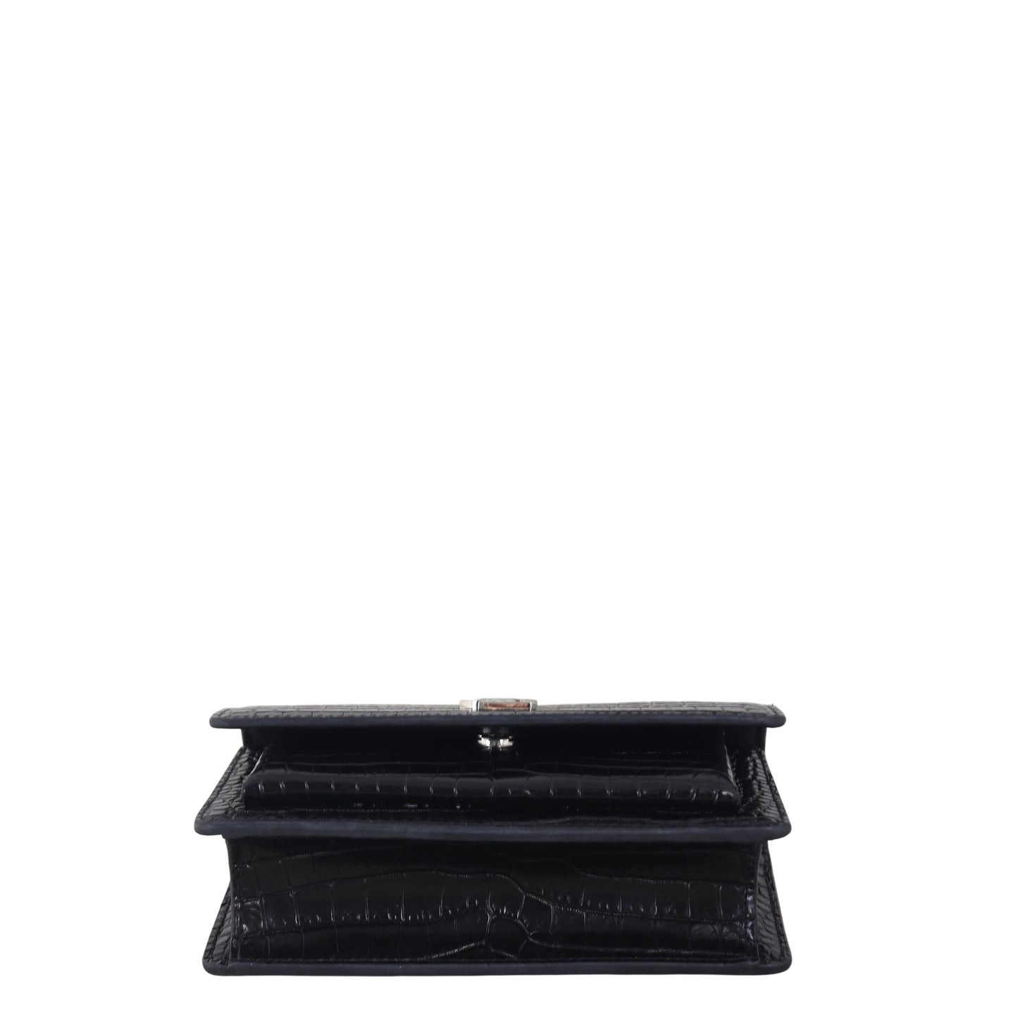Saint Laurent Sunset Mini Croc-Embossed