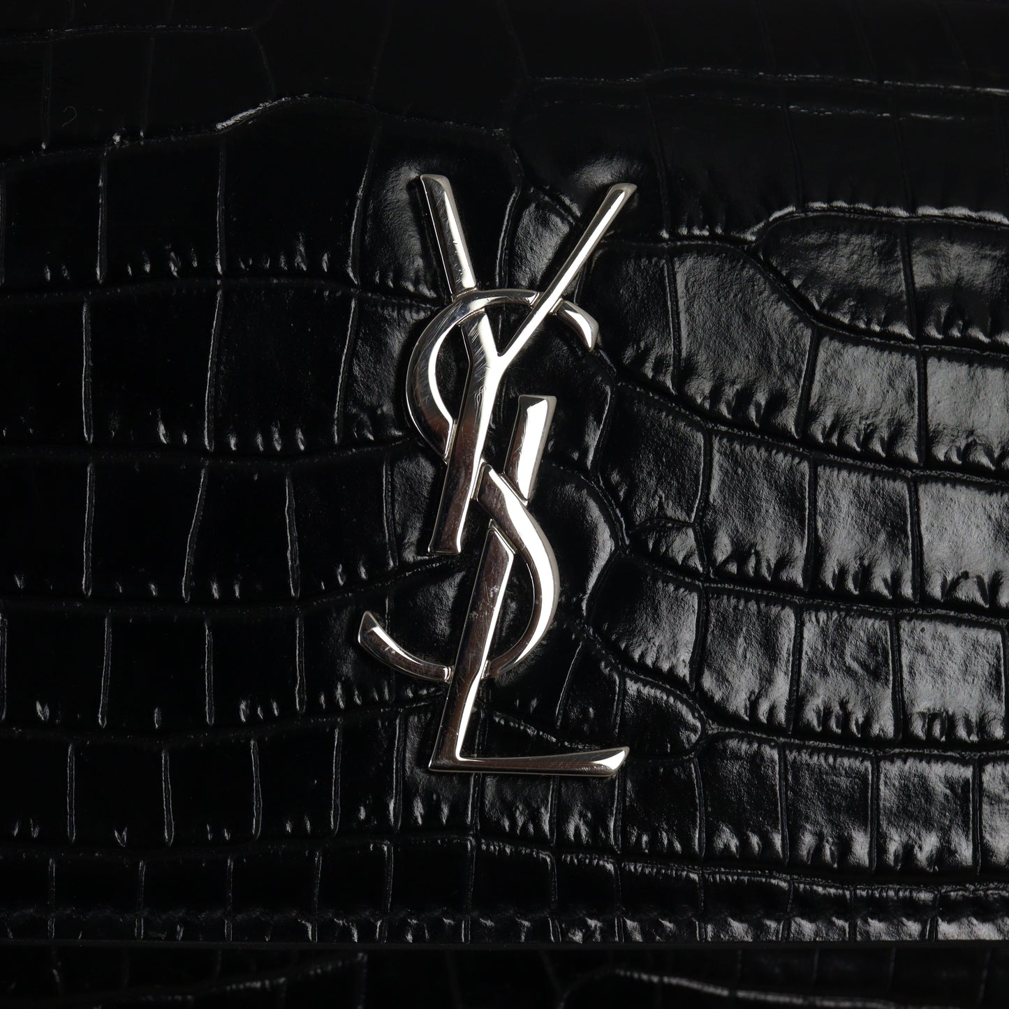 Saint Laurent Sunset Mini Croc-Embossed