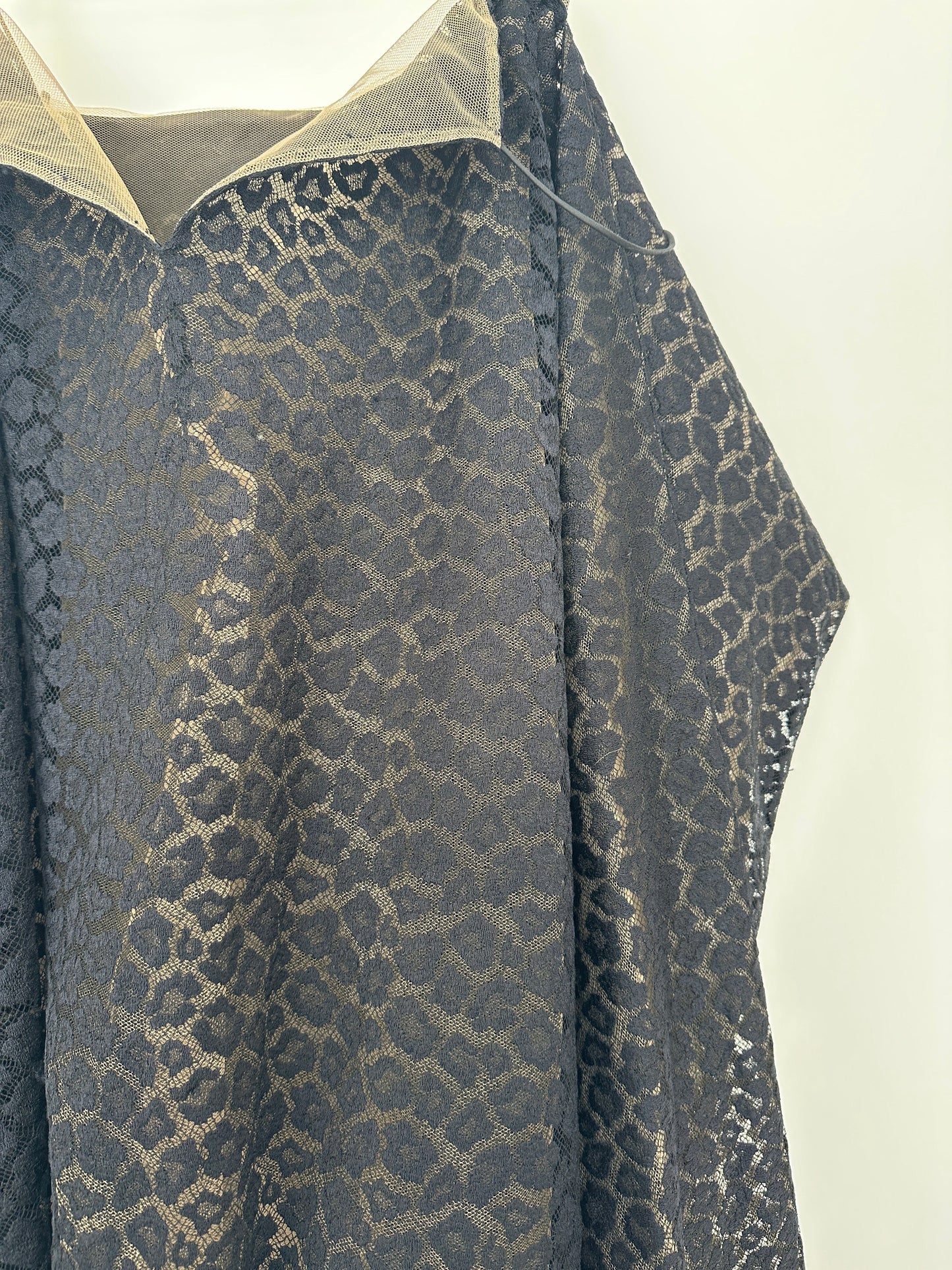 Ala•a Black Leopard Printed Textured Long-Sleeve Midi Dress Size FR 36 (UK 8)