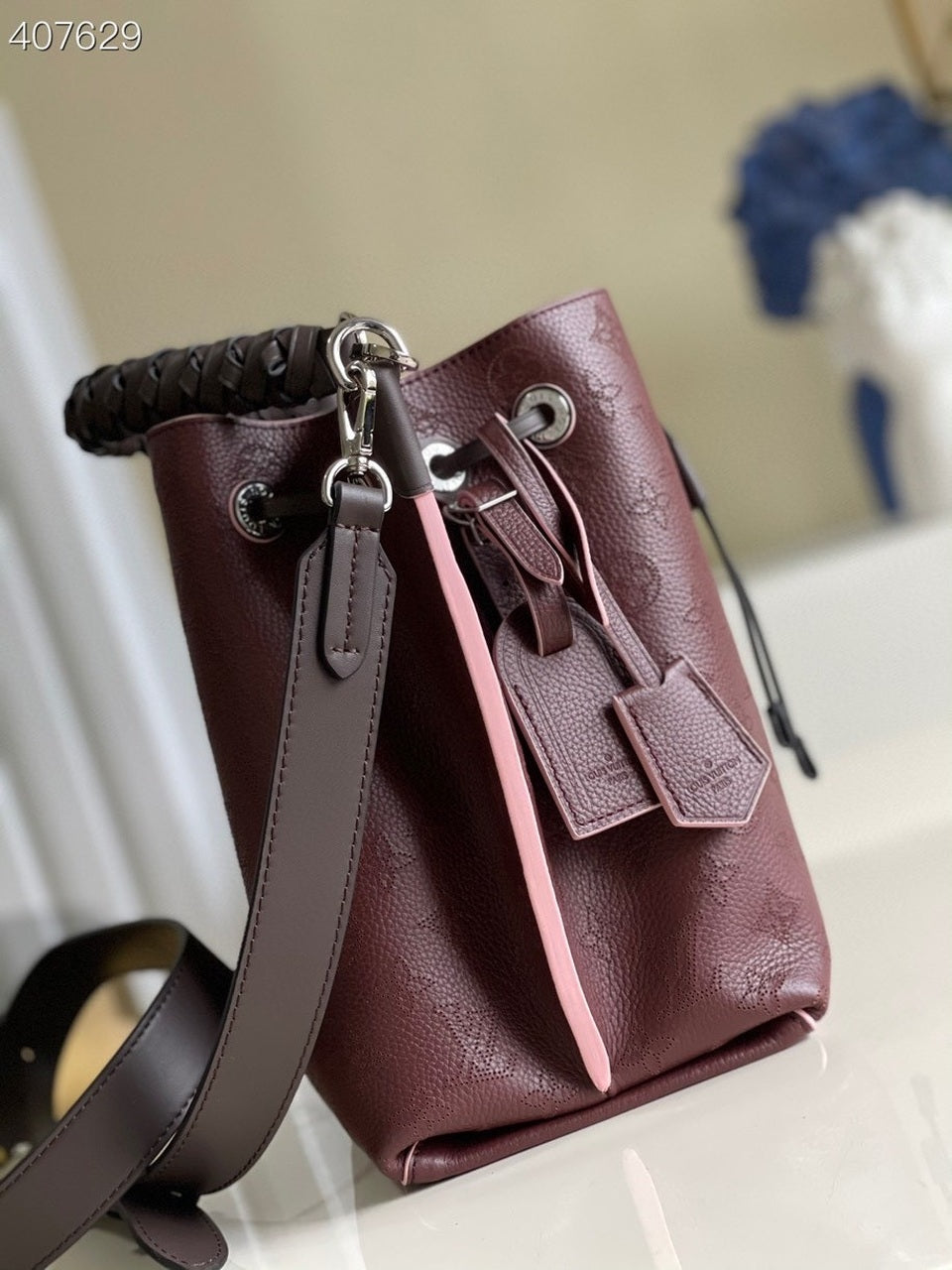 Top Quality Muria Bucket Bag For Women, Womens Handbags, Shoulder And Crossbody Bags Burgundy 9.8in/25cm Top Quality