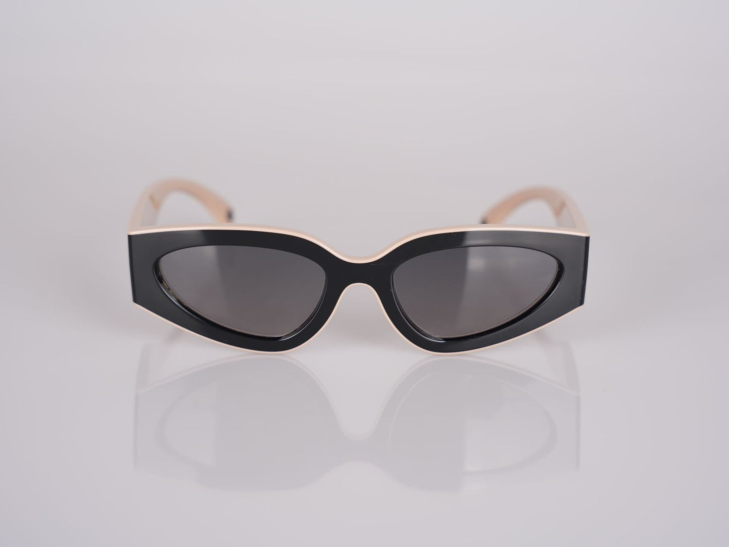 Chanel Cat Eye Sunglasses with CC Logo Black and Beige
